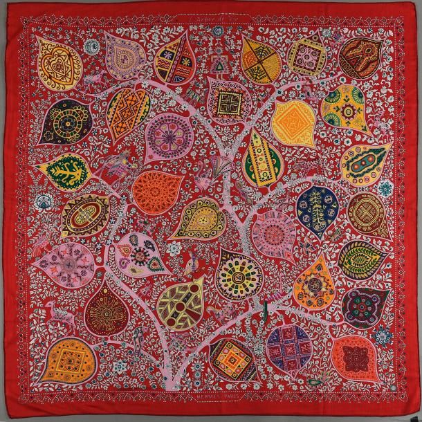 L'arbre de vie red - Hermès Scarf Details | Scarf Sage