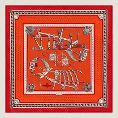 A variation of the Hermès scarf `Harnais de cour` first edited in 2022 by `Philippe Ledoux`