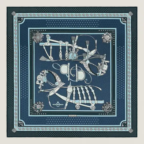 A variation of the Hermès scarf `Harnais de cour` first edited in 2022 by `Philippe Ledoux`