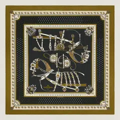 A variation of the Hermès scarf `Harnais de cour` first edited in 2022 by `Philippe Ledoux`