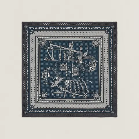 A variation of the Hermès scarf `Harnais de cour` first edited in 2021 by `Philippe Ledoux`