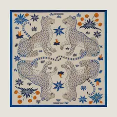 A variation of the Hermès scarf `Les Léopards` first edited in 2022 by `Christiane Vauzelles`