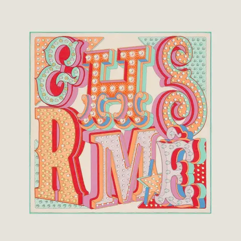 A variation of the Hermès scarf `Hermès Electrique handkerchief` first edited in 2016 by `Dimitri Rybaltchenko`