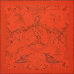 A variation of the Hermès scarf `Aloha teint` first edited in 2014 by `Laurence Bourthoumieux`