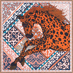 A variation of the Hermès scarf `Appaloosa des Steppes` first edited in 2017 by `Alice Shirley`