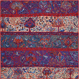 A variation of the Hermès scarf `Au Pays des Oiseaux Fleurs` first edited in 2016 by `Christine Henry`