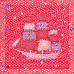 A variation of the Hermès scarf `Bateau fleuri` first edited in 2016 by `Ljubomir Milinkov`