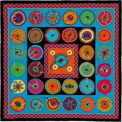 A variation of the Hermès scarf `Belles du Mexique` first edited in 2016 by `Virginie Jamin`