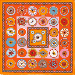 A variation of the Hermès scarf `Belles du Mexique` first edited in 2016 by `Virginie Jamin`