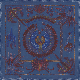 A variation of the Hermès scarf `Brazil Bandhini` first edited in 2014 by `Laurence Bourthoumieux`