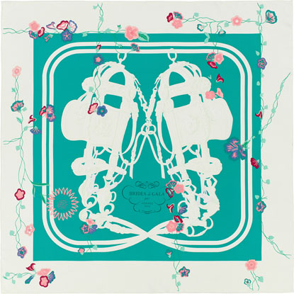 A variation of the Hermès scarf `Brides Fleuries` first edited in 2017 by `Hugo Grygkar`