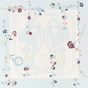 A variation of the Hermès scarf `Brides Fleuries` first edited in 2017 by `Hugo Grygkar`
