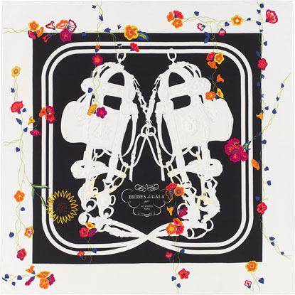 A variation of the Hermès scarf `Brides Fleuries` first edited in 2017 by `Hugo Grygkar`
