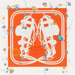 A variation of the Hermès scarf `Brides Fleuries` first edited in 2017 by `Hugo Grygkar`