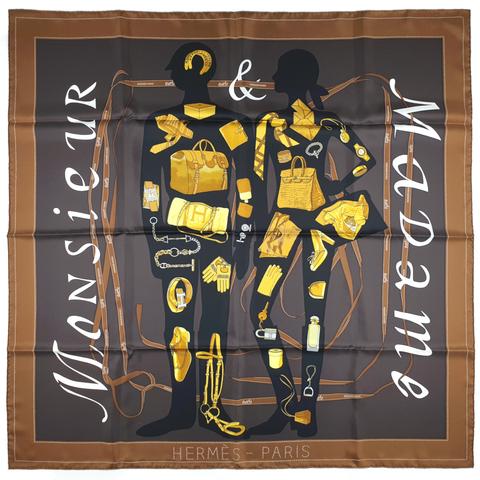 A variation of the Hermès scarf `Monsieur et madame` first edited in 2006 by `Robert Dallet`, `Bali Barret`
