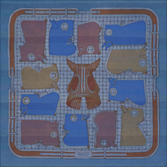 A variation of the Hermès scarf `Camails Kantha` first edited in 2014 by `Françoise De La Perriere`