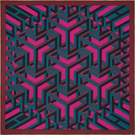 A variation of the Hermès scarf `Carré Cube` first edited in 2014 by `Henri d'Origny`