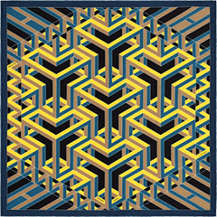 A variation of the Hermès scarf `Carré Cube` first edited in 2015 by `Henri d'Origny`