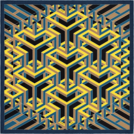 A variation of the Hermès scarf `Carré Cube` first edited in 2015 by `Henri d'Origny`