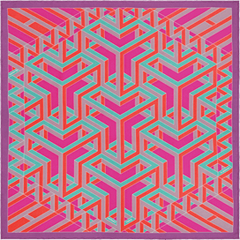 A variation of the Hermès scarf `Carré Cube` first edited in 2015 by `Henri d'Origny`