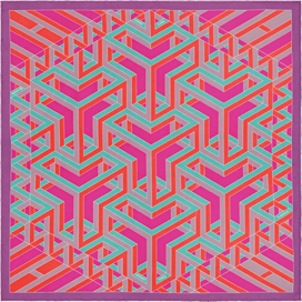 A variation of the Hermès scarf `Carré Cube` first edited in 2015 by `Henri d'Origny`