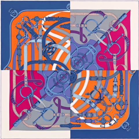 A variation of the Hermès scarf `Caval d'Or` first edited in  by 