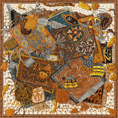 A variation of the Hermès scarf `Cavaliers du Caucase` first edited in 2015 by `Annie Faivre`