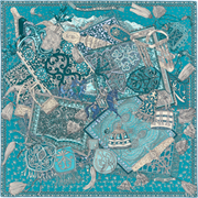 A variation of the Hermès scarf `Cavaliers du Caucase` first edited in 2015 by `Annie Faivre`