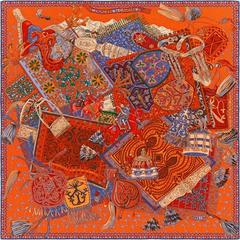 A variation of the Hermès scarf `Cavaliers du Caucase` first edited in 2015 by `Annie Faivre`