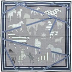 A variation of the Hermès scarf `Clan équestre` first edited in 2017 by `Annie Faivre`