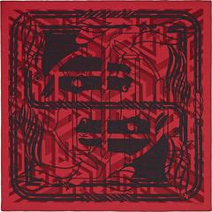 A variation of the Hermès scarf `Imprimeur fou quadricube` first edited in 2015 by `Imprimeur Fou`