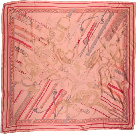 A variation of the Hermès scarf `Concours d'étriers teint` first edited in 2015 by `Virginie Jamin`