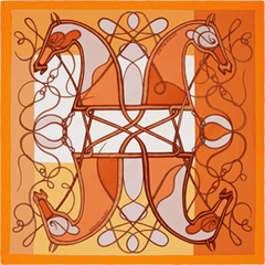 A variation of the Hermès scarf `Coup de fouet` first edited in 2015 by `Florence Manlik`