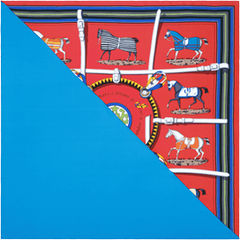 A variation of the Hermès scarf `Couvertures et Tenues de Jour` first edited in 2015 by `Jacques Eudel`