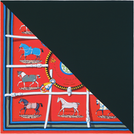 A variation of the Hermès scarf `Couvertures et Tenues de Jour` first edited in 2015 by `Jacques Eudel`