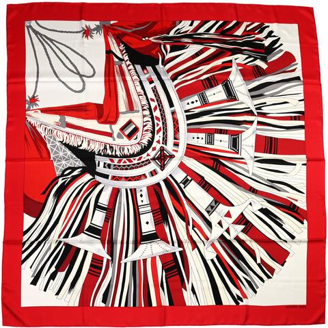 A variation of the Hermès scarf `Cuir du Désert II` first edited in  by `Françoise De La Perriere`