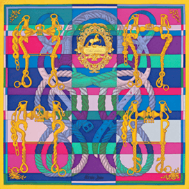 A variation of the Hermès scarf `Della Cavalleria` first edited in 2015 by `Virginie Jamin`