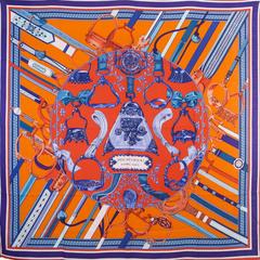 A variation of the Hermès scarf `Duo d'Etriers` first edited in 2017 by `Françoise De La Perriere`