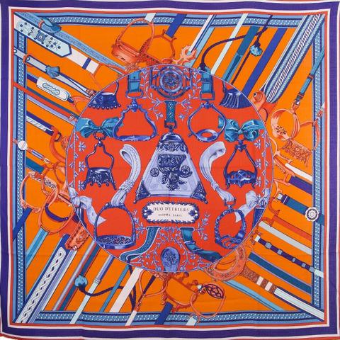 A variation of the Hermès scarf `Duo d'Etriers` first edited in 2017 by `Françoise De La Perriere`