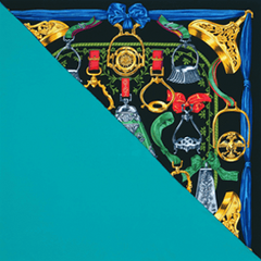 A variation of the Hermès scarf `Masque Étriers` first edited in 2014 by `Françoise De La Perriere`