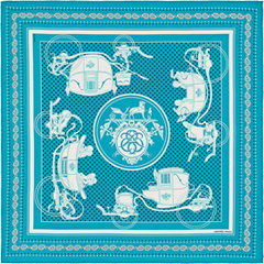 A variation of the Hermès scarf `Ex-Libris Bandana` first edited in 2015 by `Hugo Grygkar`