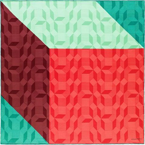 A variation of the Hermès scarf `Façonné Cube Jacquard` first edited in 2017 by 
