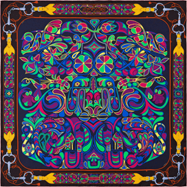 A variation of the Hermès scarf `Folklore` first edited in  by `Henri d'Origny`