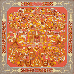 A variation of the Hermès scarf `Folklore` first edited in  by `Henri d'Origny`
