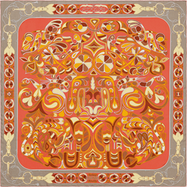 A variation of the Hermès scarf `Folklore` first edited in  by `Henri d'Origny`