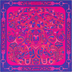 A variation of the Hermès scarf `Folklore` first edited in  by `Henri d'Origny`