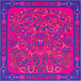 A variation of the Hermès scarf `Folklore` first edited in  by `Henri d'Origny`