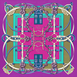 A variation of the Hermès scarf `Grand Manege` first edited in 2015 by `Henri d'Origny`