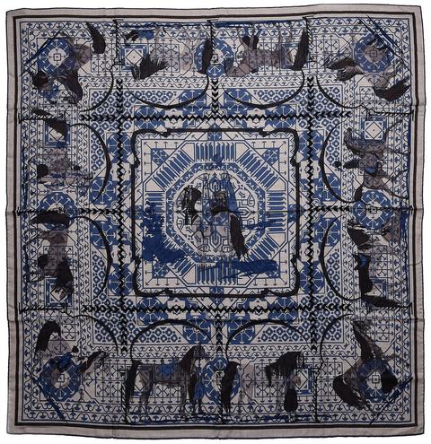 A variation of the Hermès scarf `Imprimeur Fou Charabia` first edited in 2017 by `Imprimeur Fou`