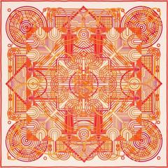 A variation of the Hermès scarf `La Fabrique des Rubans` first edited in 2016 by `Pierre Marie`